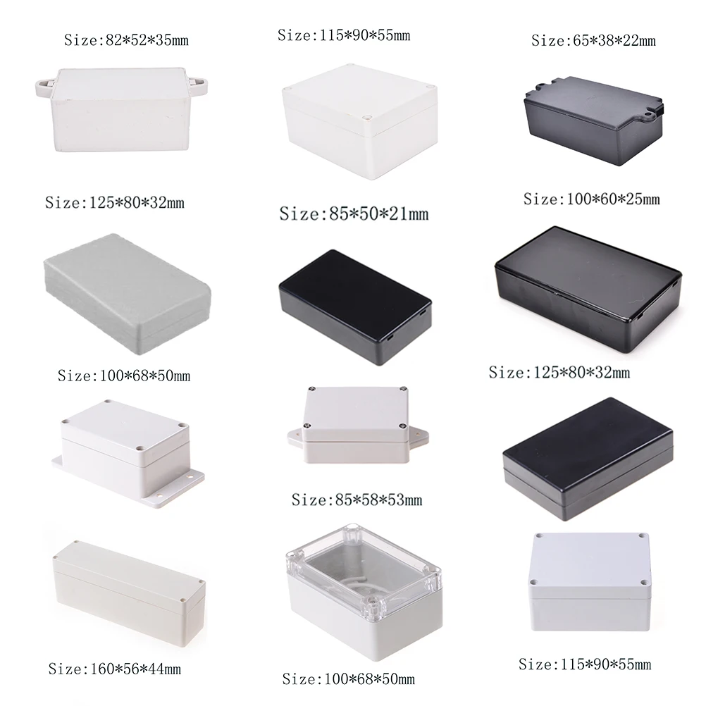 

1PC New Hot Waterproof DIY Housing Instrument Case Plastic Electronic Project Box Electric Supplies Black White 9Styles