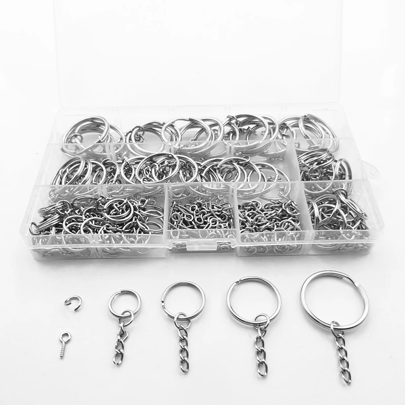 

Key Chain Rings, 300Pcs Key Rings Bulk with Jump Rings and Screw Eye Pins for Keychains Blanks and Key Chain Making