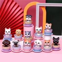 cute fortune blind box girl heart hand made dolls shaking head dog cat doll couple gift lucky bag room decor desktop decorations