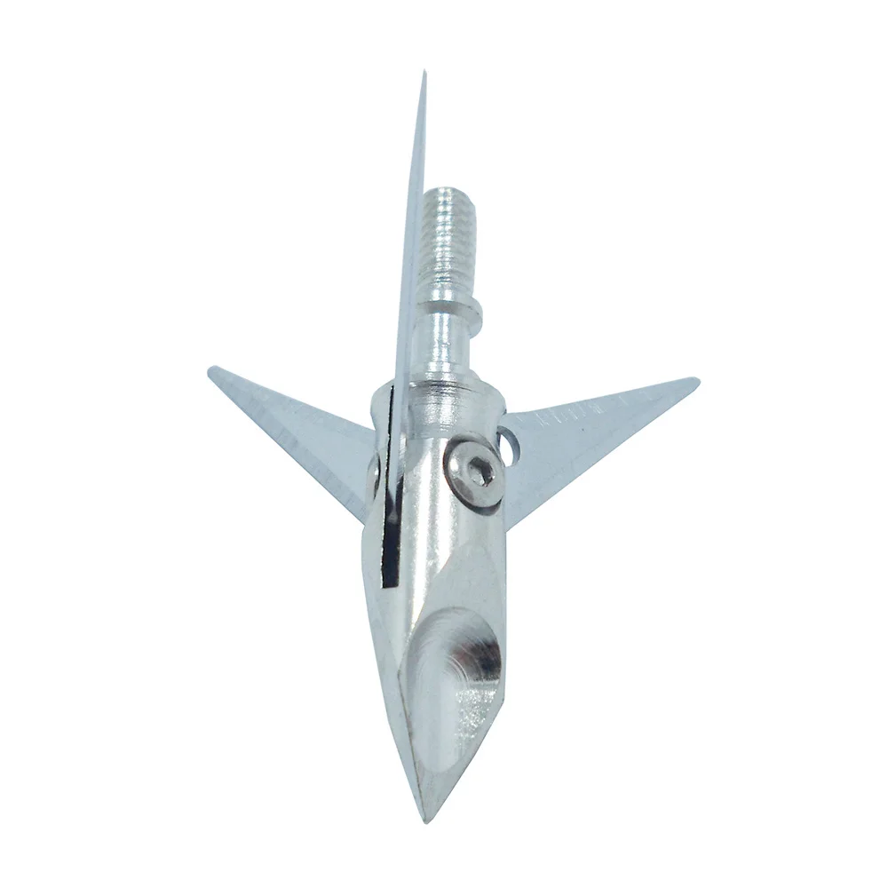 6 шт. 100 зернистое серебро для стрельбы из лука твердое лезвие наконечники стрел с