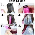 AILIADE 24 Inches Clip-In One Piece Hair Extensions Pure Color Straight Long Synthetic Hair Fake Hair Pieces Clip In 2 Tone Hair