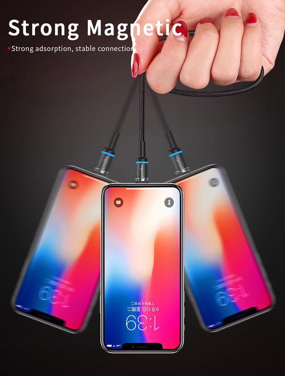 Магнитное зарядное устройство Essager Micro USB кабель для iPhone samsung Android Быстрая зарядка usb type C кабель 3 м type-C шнур Магнитный адаптер