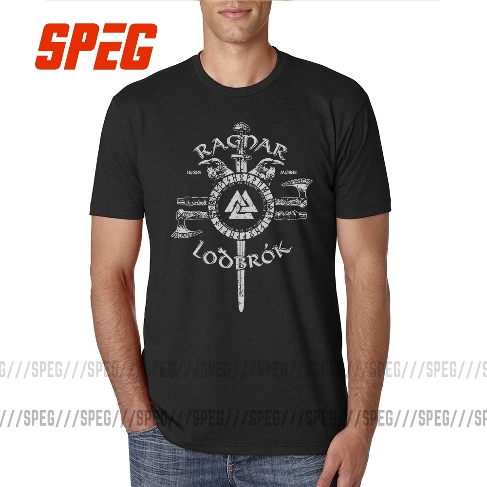 Футболка A Great Ragnar Ever Vikings Valhalla Мужская 100% хлопок короткий рукав круглый вырез топы