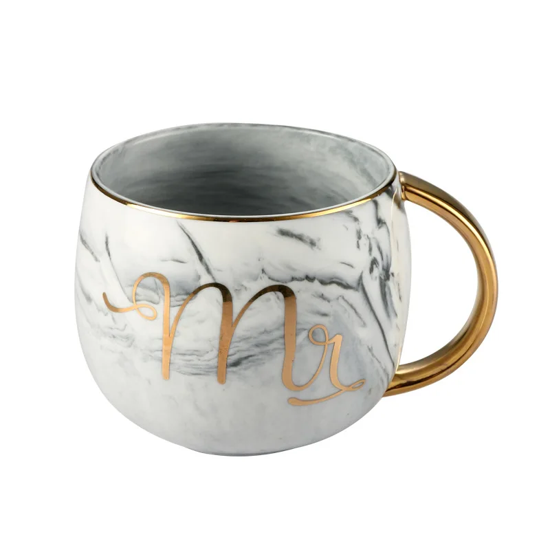 Модная фарфоровая посуда для напитков Мраморная кофейная кружка милая чашка с