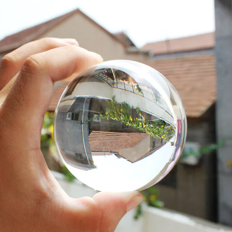 

6CM 8CM Photography Crystal Round Seed Beads Feng Shui Clear Color Transparent Glass Balls for Travel Take Pictures Decorative