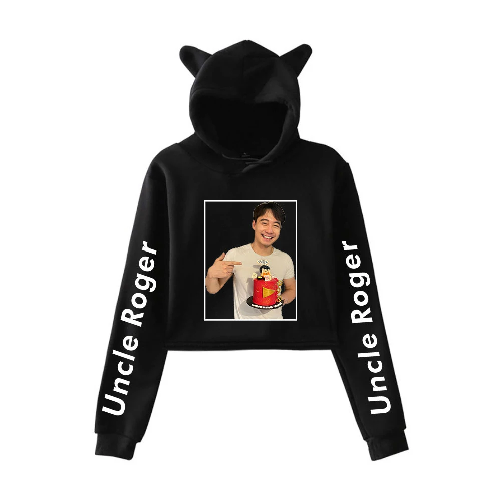 

2021 New uncle roger 2D Print fashion Cat ears Top Girl Hoodies Sweatshirt Sexy clothes