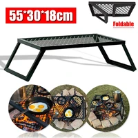 folding campfire grill grate for cooking foldable bbq grill rack heavy duty portable camping outdoor barbecue accessories