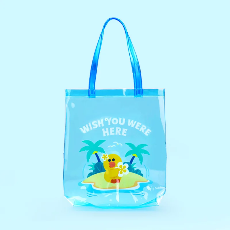 Line friends подлинный авторизованный коричневый медведь Модный летний Райский прозрачный гелевый мешок экологически чистая хозяйственная сумка