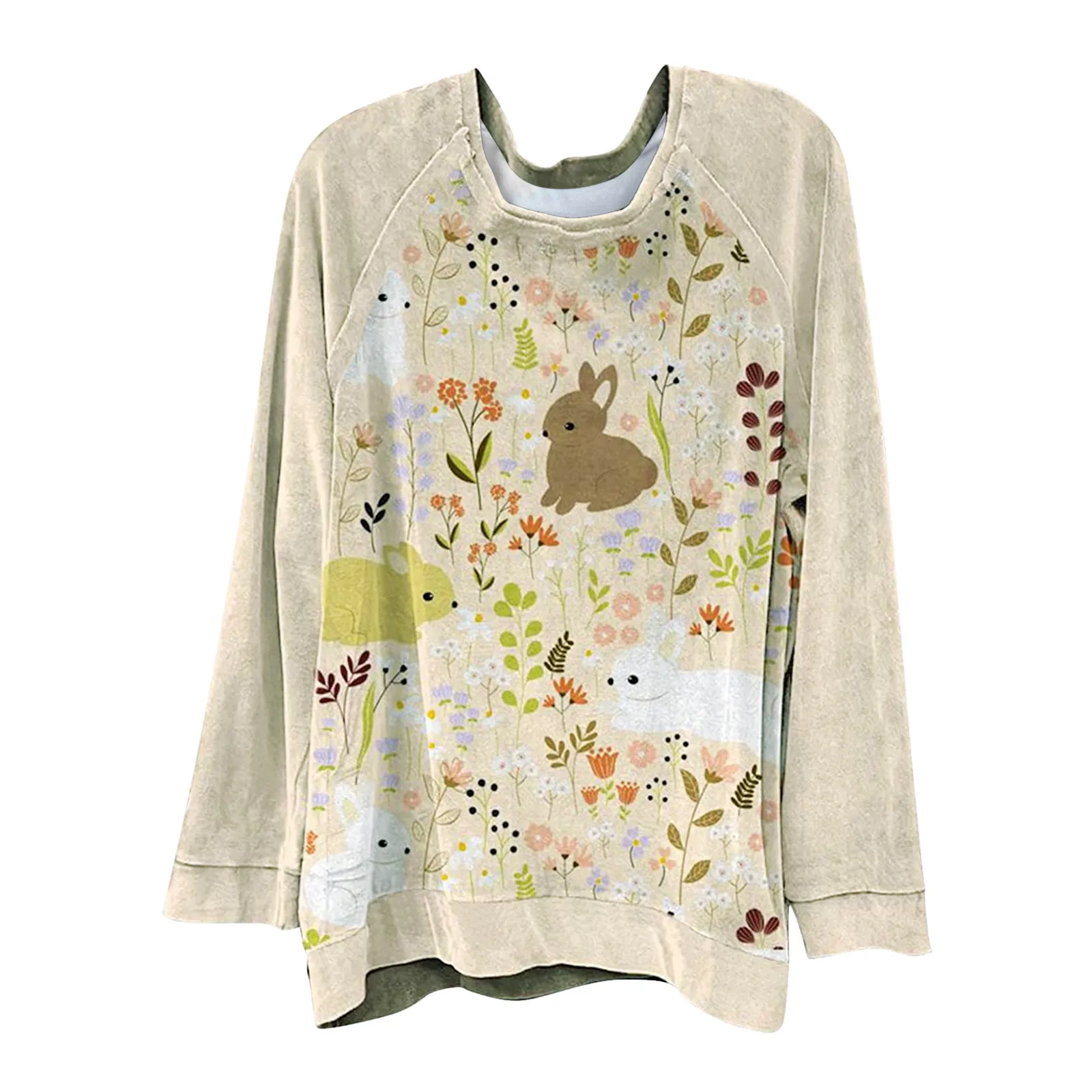 

Women Sweatshirts Harajuku Rabbit Printed Oversized Hoodie Cotton Streetwear Sweatshirt Long Sleeve Casual Pullover Shirt Top