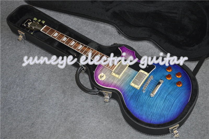 Suneye синий фиолетовый на заказ Электрогитара гитара из красного дерева тело
