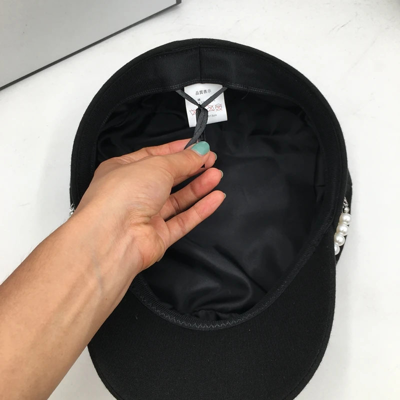 Осенне зимняя тканевая шапка европейские и американские маленькие жемчужные