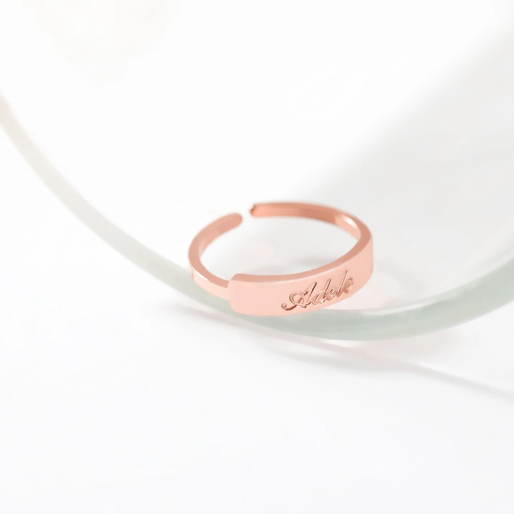 Новинка 2019 кольцо с именем на заказ Золотое регулируемое очаровательное мужское