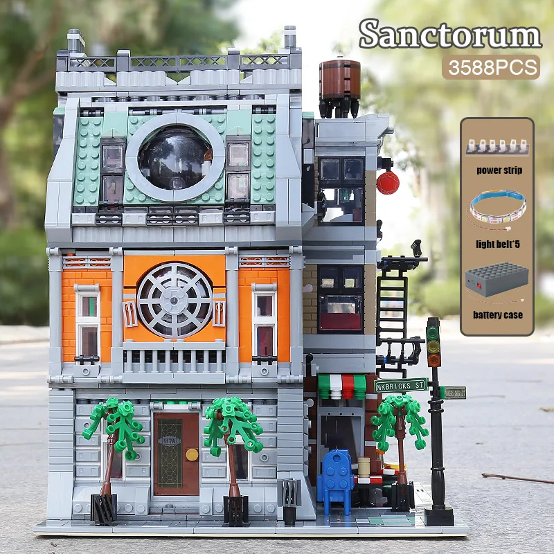 Пресс форма для KING 16037 Streetview игрушки MOC 37592 Sanctorum модель Наборы строительные блоки