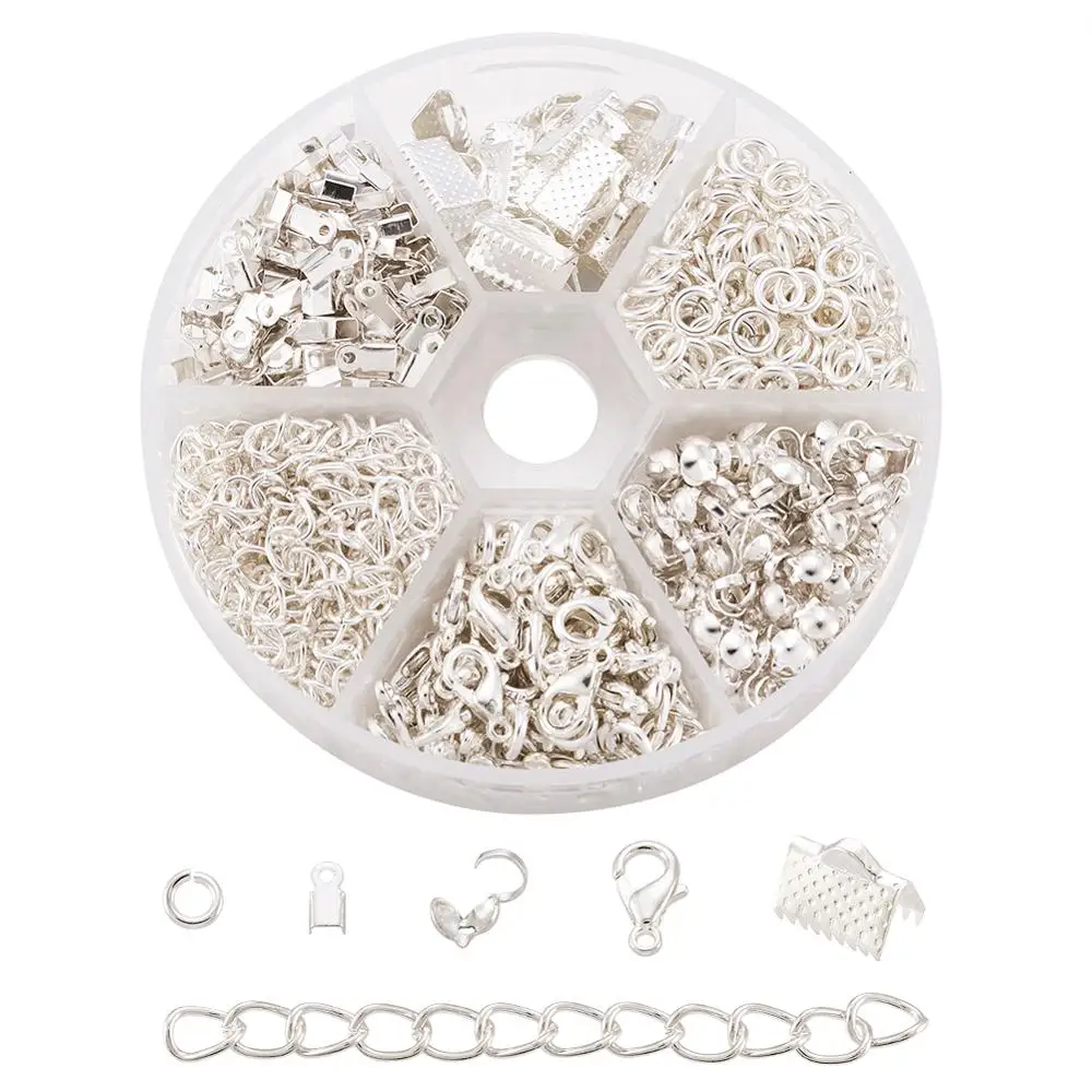 1 коробка железных бусин наконечники для узлов застежки из цинкового сплава с