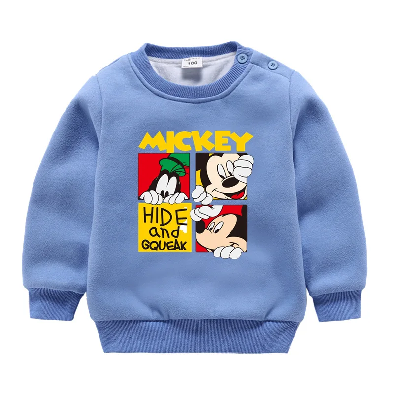 fleece top-9 Детская одежда; коллекция года; сезон осень-зима; комплект утепленной одежды из флиса для девочек и мальчиков; топы с длинными рукавами и штаны с принтом Микки и Минни - Цвет: fleece top-9