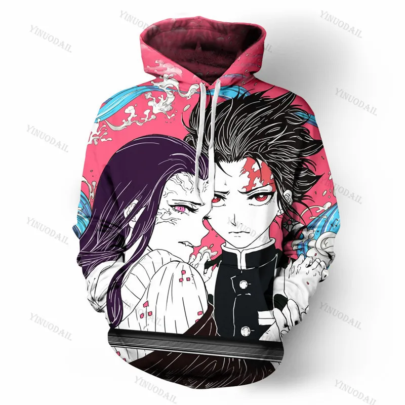 

2020 New Style Hoodie Sweatshirts Jacket Demon Slayer 3D Printing School Uniforms Anime Cosplay Costume Unisex Tops