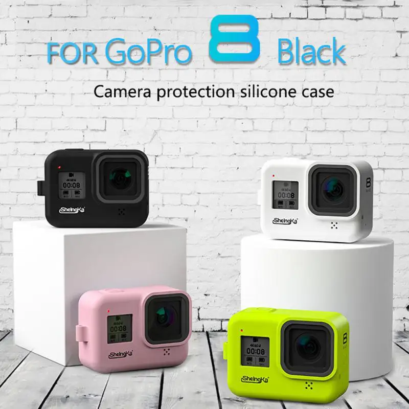 Силиконовый чехол для GoPro Hero 8 Black Camero аксессуары защитный с защитой от падения