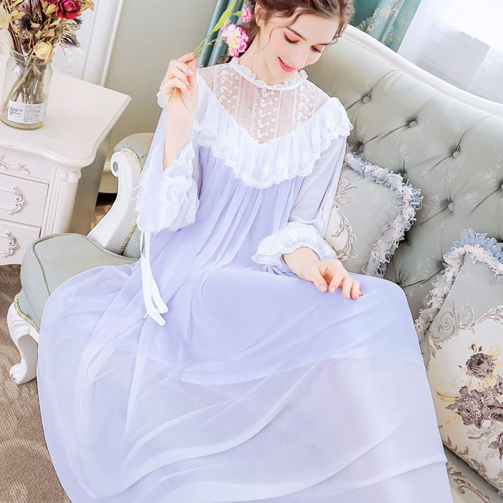 Женская кружевная пижама с длинным рукавом свободного размера | одежда