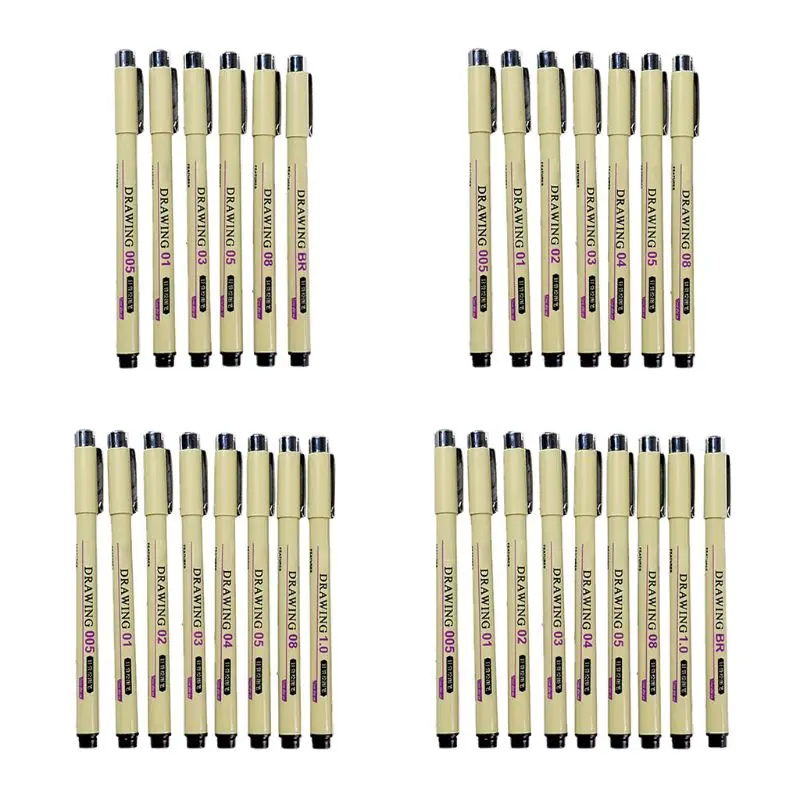 

New 6/7/8/9pcs Black Technical Graphic Fine Hook Line Painting Drawing Pen Sketch