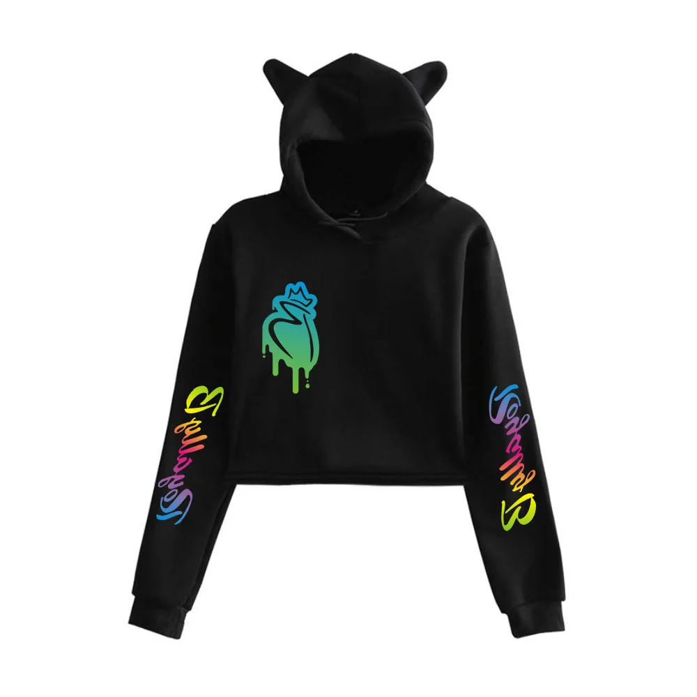 

2020 Fashion Design Print Royally B Print Casual Harajuku Cat ears Top Women Hoodies Sweatshirt Sexy clothes