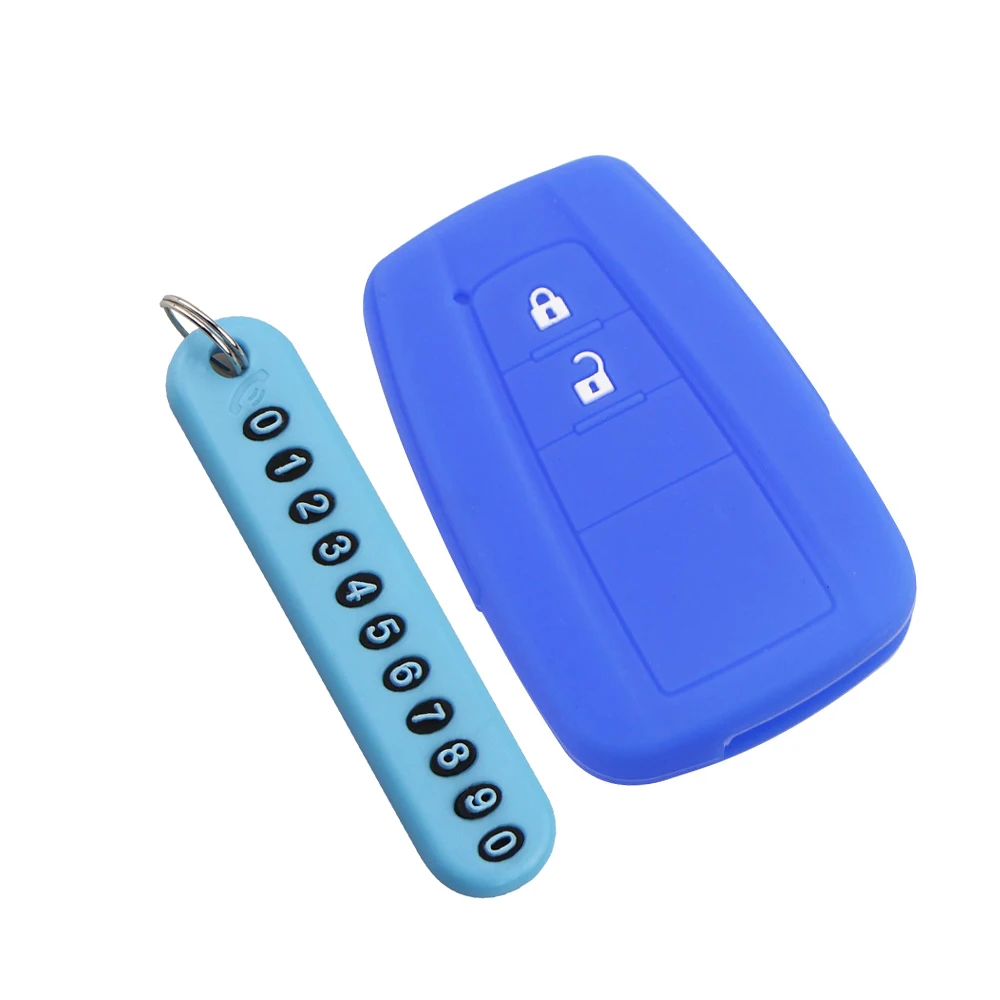 

Чехол для автомобильного ключа из силикагеля, чехол с картой для парковки, брелок для Toyota Chr c-hr Camry Prius Prado 2017 2018 2019 2020 Acc.