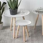 Креативный круглый скандинавский деревянный журнальный столик, кровать, диван, боковой столик, сервис для чая, фруктов, закусок, поднос, маленький стол, мебель для гостиной