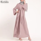 Мусульманская одежда макси африканские платья для женщин ZANZEA Eid Mubarak Кафтан Дубай Abaya Турция мусульманский модный хиджаб платье платья