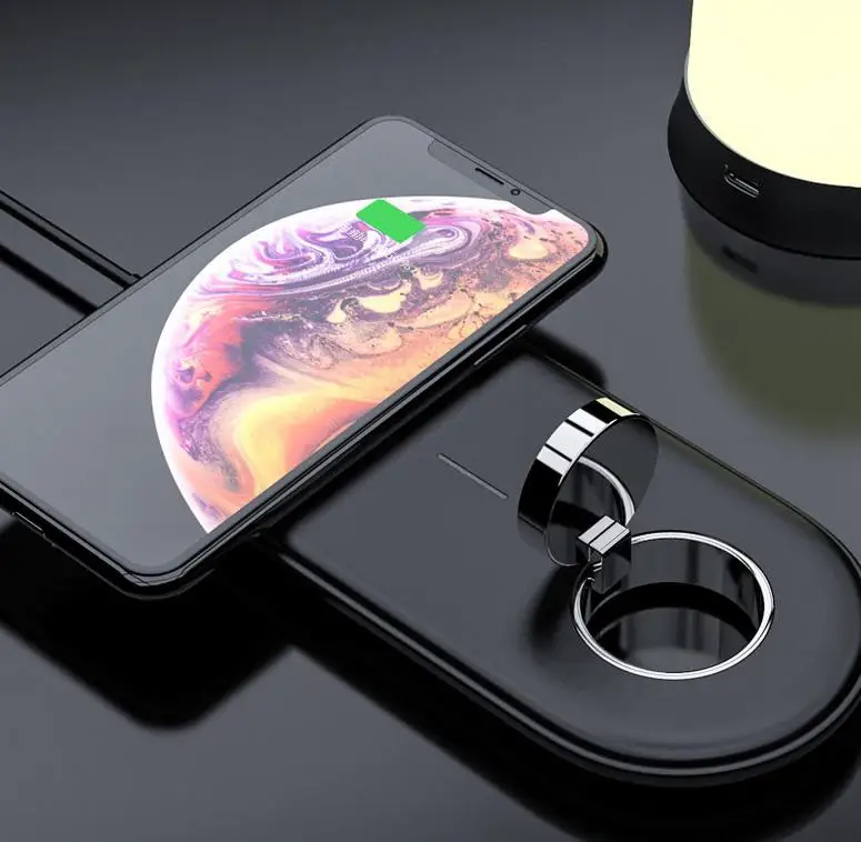 Беспроводной Зарядное устройство 10 Вт быстрой зарядки для Apple iWatch/iPhone/AirPods 2-в-1