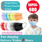 50-600 шт., Разноцветные Одноразовые Хирургические маски для лица