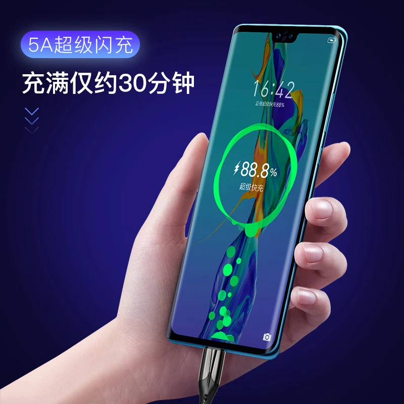 Кабель USB C CHOETECH 5A/40 Вт Сверхбыстрая Зарядка для Huawei Mate 30 Pro P20 быстрая зарядка