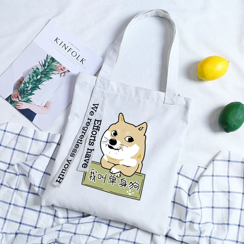 21 Женская сумка из холста с принтом собаки из аниме shiba Inu Doge, сумки-мессенджеры для дам, сумки через плечо, женские сумки - Цвет: 21