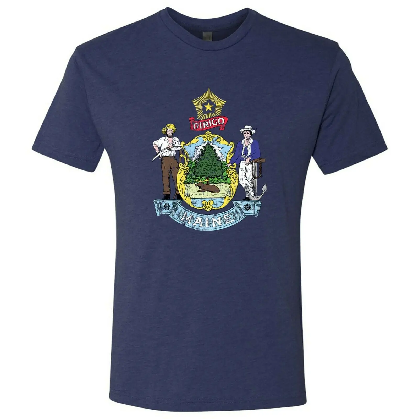 Флаг штата Мэн гордость родный город Премиум Triblend Мужская футболка | одежда