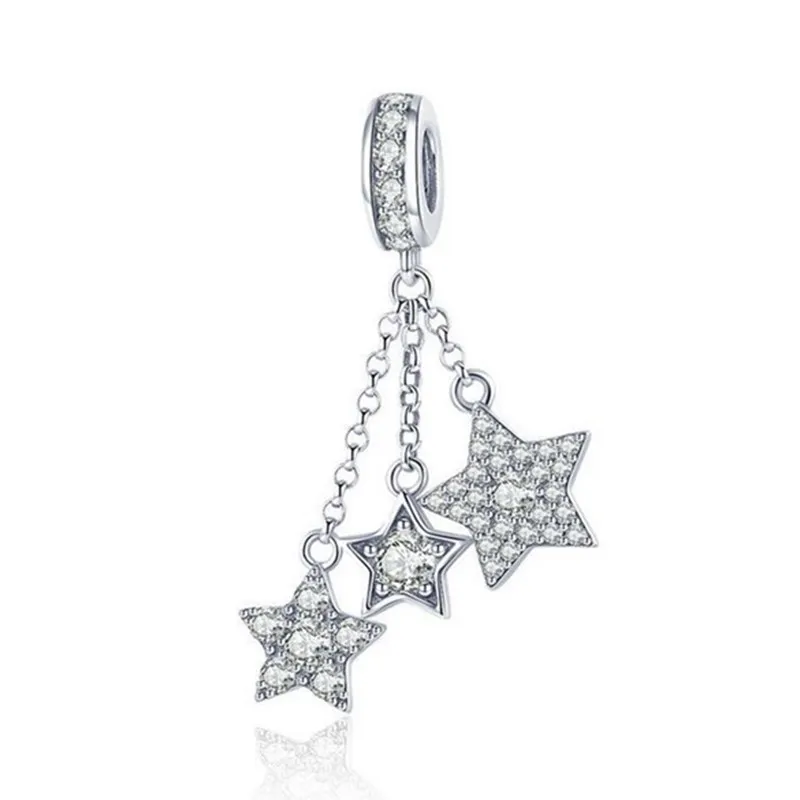 

Silver Star Pendant Charms Fit Women Beads Bracelets Jewelry Gift