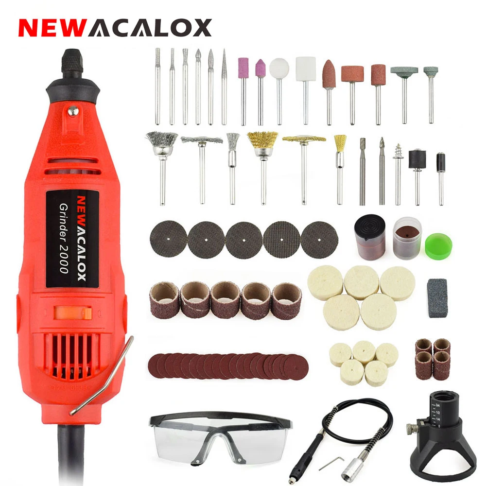 NEWACALOX EU 130 Вт мини шлифовальный станок с переменной скоростью набор резьбы для