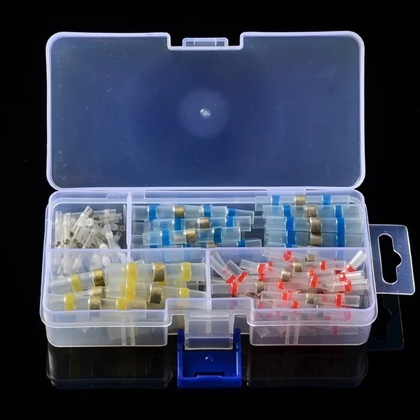 

100PCS 26-10AWG Assorted Solder Sleeve Heat Shrink Splice Butt Wire + Box G08 Whosale&DropShip