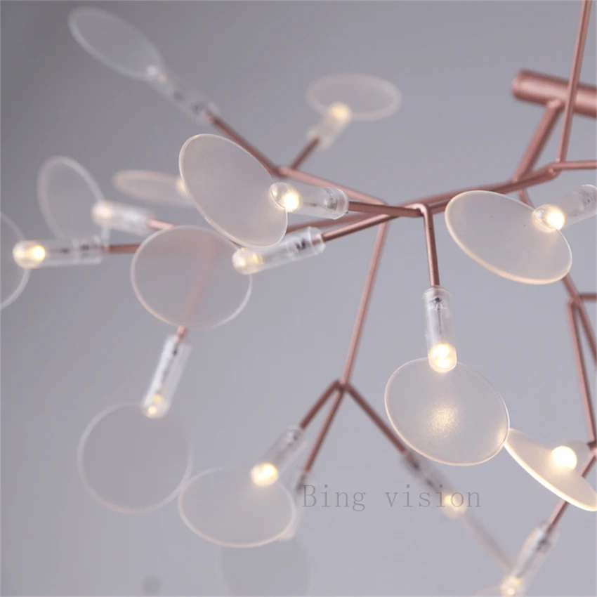 Iluminación LED de araña vida visión bing lámpara nórdica rama de árbol lámpara catering diseñador industrial firefly simple lámpara