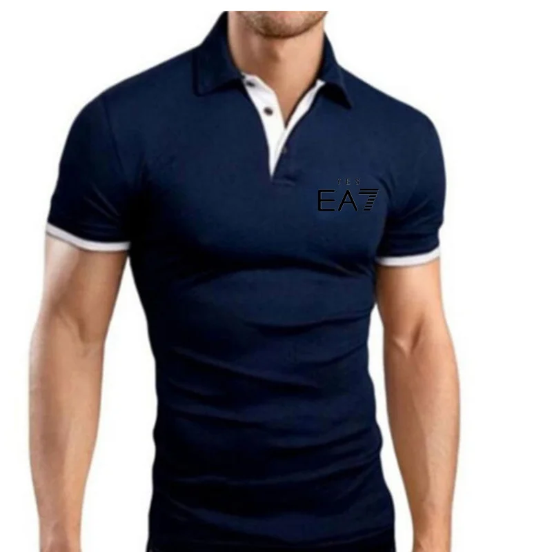 

2021 new men's polo shirt short sleeve shirt printing breathable top M-5xl