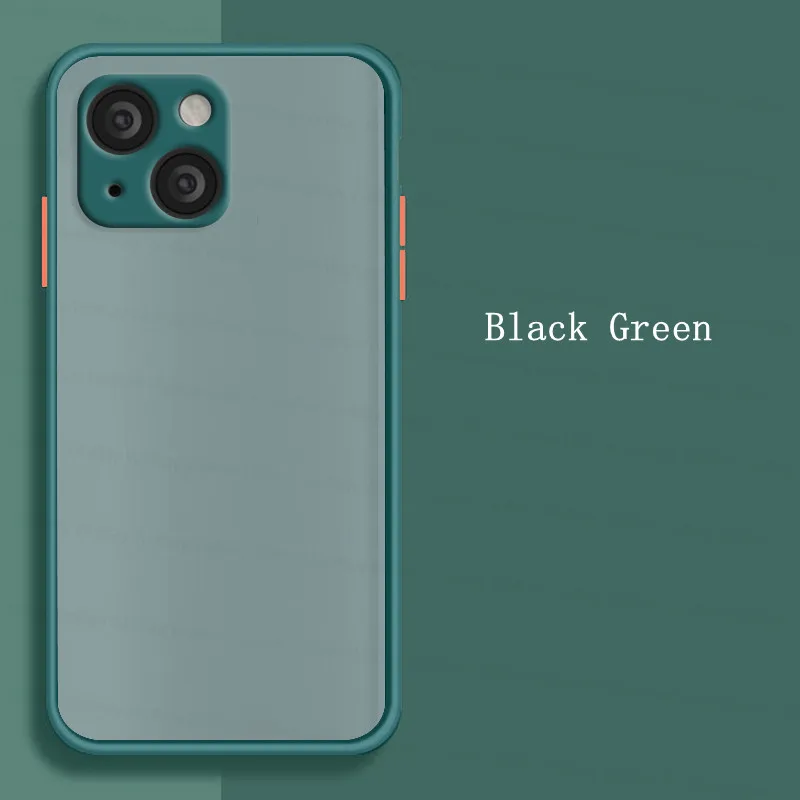 For iPhone 13 Case for iPhone 13 Cover Silicone Matte Translucent Shockproof Bumper Coque For Apple iPhone 13 12 Mini X XS SE