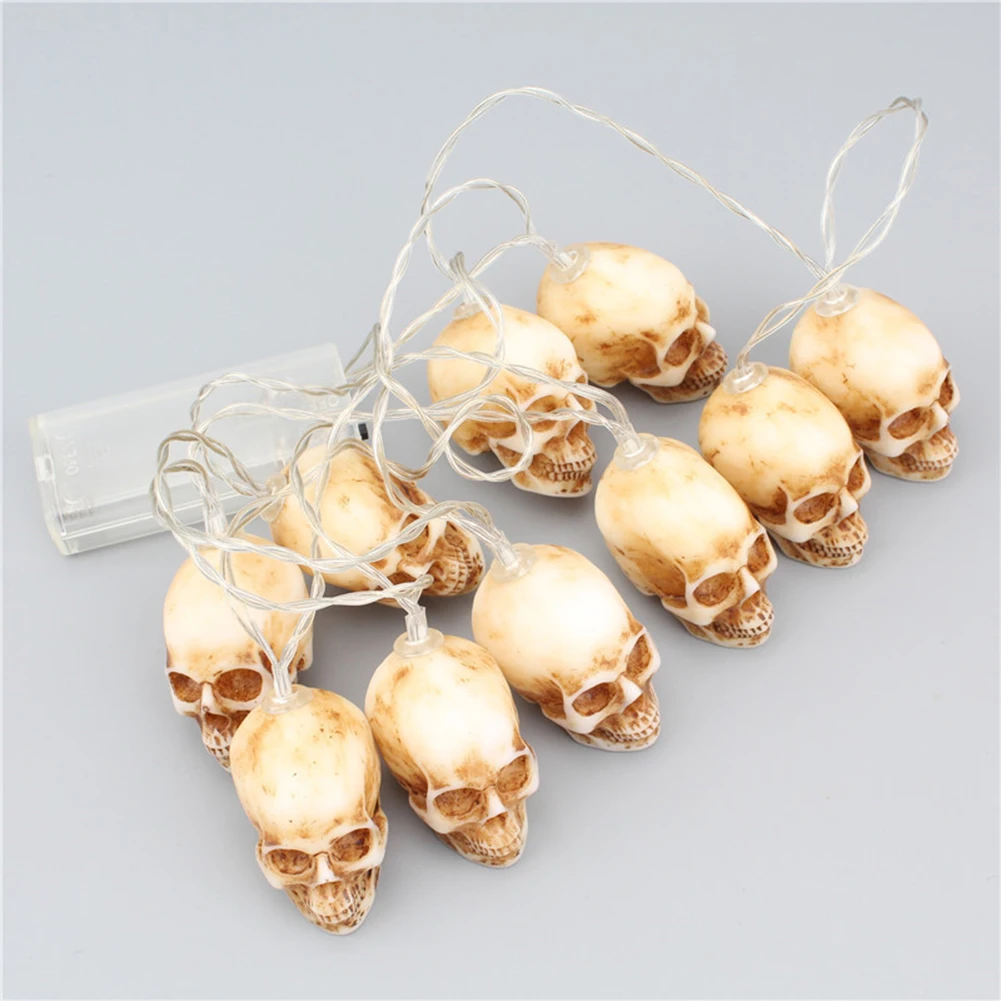 Светодиодный светильник в виде черепа с серебряной проволокой теплая белая