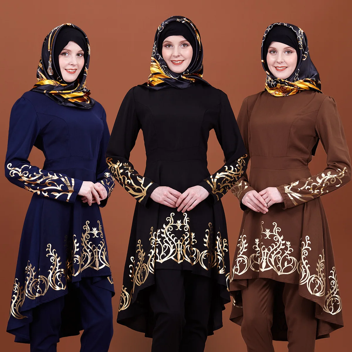 

Eid Mubarek Новый позолоченный Средний Восток солидный Abaya длинный рукав модный хлопок тонкий кафтан Турция Дубай мусульманский абаи для женщин