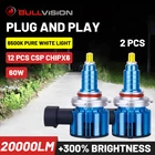 Светодиодная лампа Bullvision H7 H8 H9 H11 9005 Hb3 9006 Hb4 для автомобильных фар, фары ближнего света H4, светодиодные лампы Plug and play