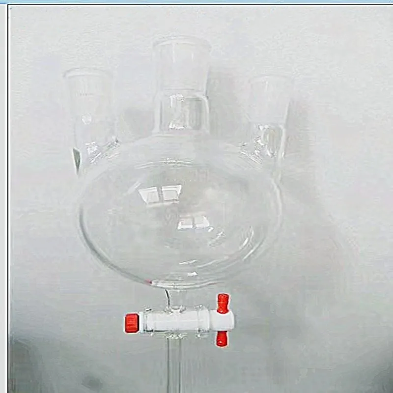 

500ml-3000ml three port round bottom flask, tetrafluoroethylene valve, polypeptide synthesis three port flask