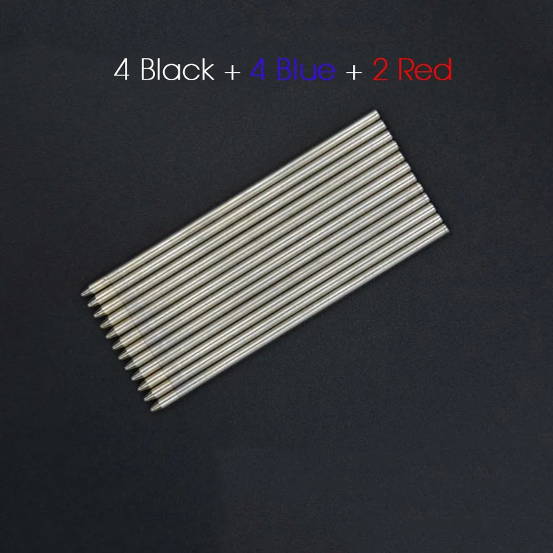 4 black 4 blue 2 red M& G уникальная металлическая многофункциональная ручка 4 в 1 включает 3 цвета шариковые ручки 1,0 мм механический карандаш 0,5 мм многоцветная многофункциональная - Цвет: 4 black 4 blue 2 red