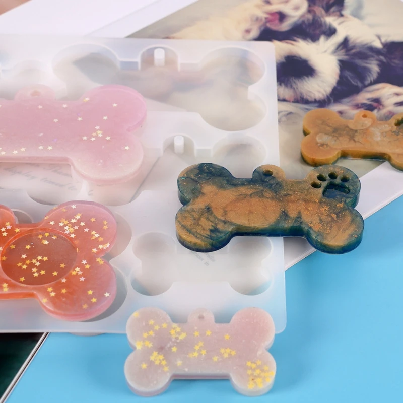 

Dog Bone Tag Epoxy Resin Mold Keychain Pet Hanging Sign Silicone Mould DIY Crafts Jewelry Pendants Casting Tool