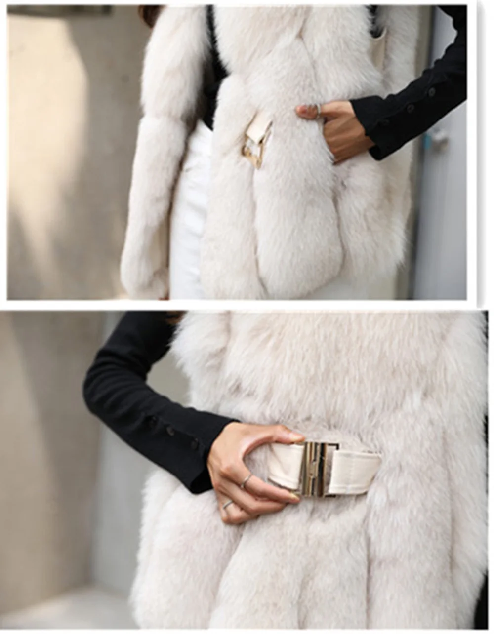 Natural fox fur waistcoat, full fur women's jacket, fox fur top, outer wear leather grass waistcoat, noble clothing