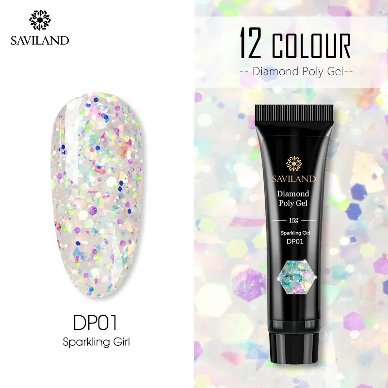 15ml DP01 Saviland 30 мл Гель-лак акриловый полигель изменение температуры многоцветный Алмазный полигель для ногтей быстрое строительство УФ-набор для ногтей - Цвет: 15ml DP01