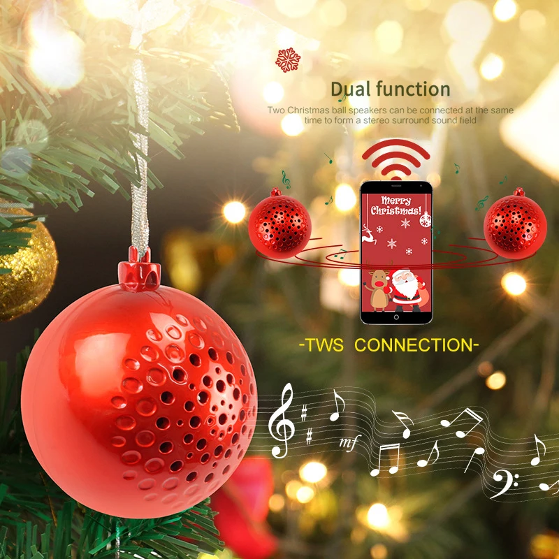 

Портативная беспроводная Bluetooth-колонка, акустическая система, стерео музыка, объемный наружный динамик, Рождественская песня, динамик