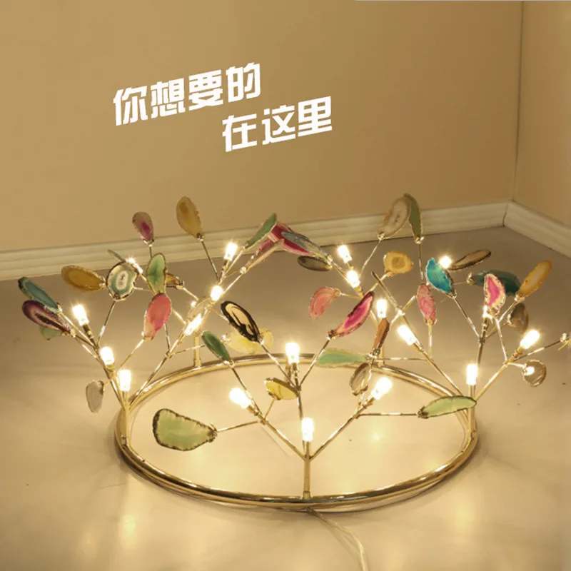 Постсовременная светящаяся Агатовая Люстра для гостиной Скандинавская