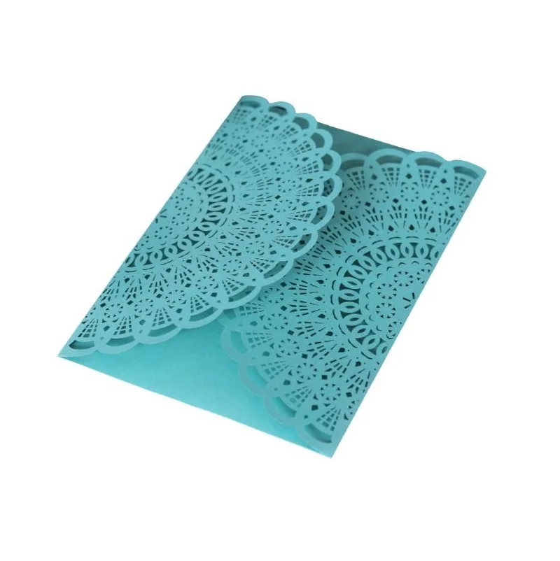 100pcs Tiffany Blue Business Invitation Card Cover Hollow Thanks giving Greeting Cards Invitation Cards, 5 colors for choosing