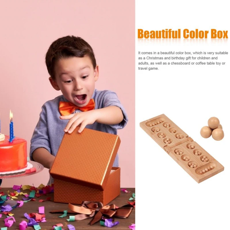 

Mancala African Game Chess Classic Strategy Puzzle Toys Party Game Folding Chess Board Children Educational Logical Thinking Toy